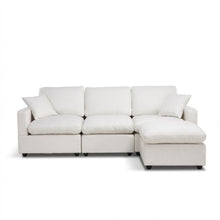 Load image into Gallery viewer, Hexham 3 Seater Modular Sofa with Ottoman - Linen Cream