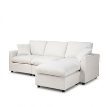 Load image into Gallery viewer, Hexham 3 Seater Modular Sofa with Ottoman - Linen Cream