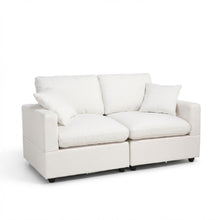 Load image into Gallery viewer, Hexham 3 Seater Modular Sofa with Ottoman - Linen Cream