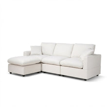 Load image into Gallery viewer, Hexham 3 Seater Modular Sofa with Ottoman - Linen Cream