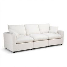Load image into Gallery viewer, Hexham 3 Seater Modular Sofa with Ottoman - Linen Cream