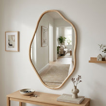 Load image into Gallery viewer, 24427-moro-freeform-wall-mirror-91cm-light-wood-1