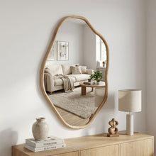 Load image into Gallery viewer, 24427-moro-freeform-wall-mirror-91cm-light-wood-4