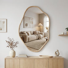 Load image into Gallery viewer, 24427-moro-freeform-wall-mirror-91cm-light-wood-5