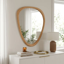 Load image into Gallery viewer, 24426-noma-pebble-wall-mirror-93cm-warm-walnut-2603272