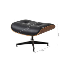 Load image into Gallery viewer, Veylo PU Armchair With Ottoman - Black &amp; Walnut