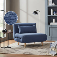 Load image into Gallery viewer, Hastings 1 Seater Fold-Out Sofa Bed - Navy Blue