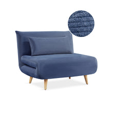 Load image into Gallery viewer, Hastings 1 Seater Fold-Out Sofa Bed - Navy Blue