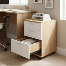 Load image into Gallery viewer, Nakia 3 Drawer Filing Cabinet - Oak+White