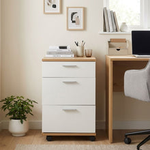 Load image into Gallery viewer, Nakia 3 Drawer Filing Cabinet - Oak+White