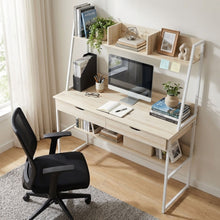 Load image into Gallery viewer, Siya 120cm Computer Desk with Drawers - Oak (0.095m3 - 23kg)
