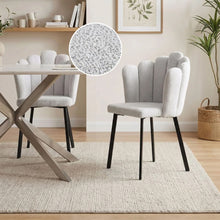 Load image into Gallery viewer, 23918-urban-petal-shaped-upholstered-dining-chair-set-of-2-light-grey-2604011