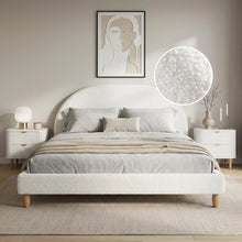 Load image into Gallery viewer, MORUISG Boucle King Bed Frame - White
