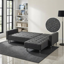 Load image into Gallery viewer, 22085‑colorado‑3‑seater‑sofa‑bed‑futon‑with‑chaise‑dark‑grey-2604021