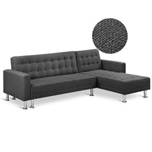 Load image into Gallery viewer, 22085‑colorado‑3‑seater‑sofa‑bed‑futon‑with‑chaise‑dark‑grey-2604022