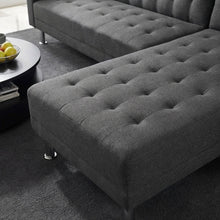 Load image into Gallery viewer, 22085‑colorado‑3‑seater‑sofa‑bed‑futon‑with‑chaise‑dark‑grey-2604024
