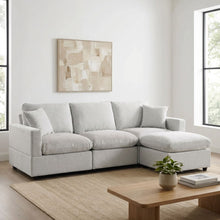 Load image into Gallery viewer, Hexham 3 Seater Modular Sofa with Ottoman - Grey