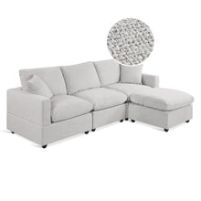 Load image into Gallery viewer, Hexham 3 Seater Modular Sofa with Ottoman - Grey