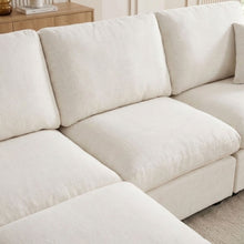 Load image into Gallery viewer, Hexham 3 Seater Modular Sofa with Ottoman - Linen Cream
