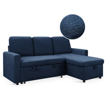 Load image into Gallery viewer, Amy 3 Seater Sofa Bed with Storage - Blue