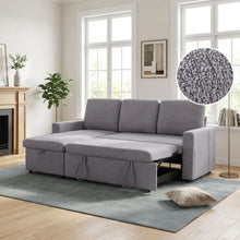 Load image into Gallery viewer, Amy 3 Seater Sofa Bed with Storage - Light Grey