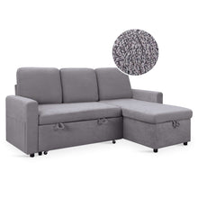 Load image into Gallery viewer, Amy 3 Seater Sofa Bed with Storage - Light Grey