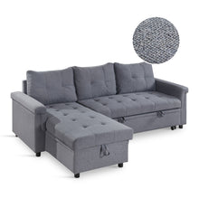 Load image into Gallery viewer, Murphy 3 Seater Sofa Bed with Storage - Dark Grey