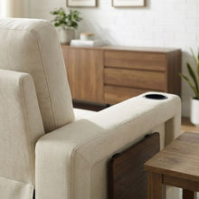 Load image into Gallery viewer, Mist 1 Seater Sofa Bed With Cup Holder And Side Tray - Cream