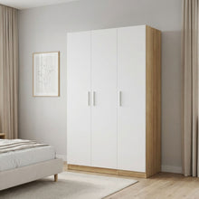 Load image into Gallery viewer, 22098-makalu-wardrobe-3-door-storage-shelves-oak-2604064
