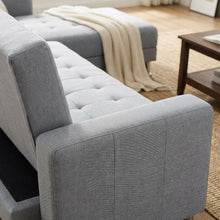 Load image into Gallery viewer, Minnesota 5 Seater Sofa Bed Futon with Chaise - Grey