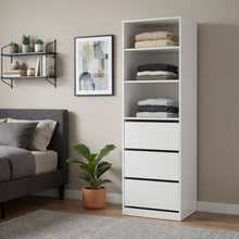 Load image into Gallery viewer, Payette 3 Drawer &amp; Shelf Wardrobe - White