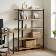 Load image into Gallery viewer, 22501-rukwa-wooden-bookshelf-160cm-oak-2604064