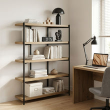 Load image into Gallery viewer, 22501-rukwa-wooden-bookshelf-160cm-oak-2604065