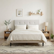 Load image into Gallery viewer, Mitre Double Fabric Bed Frame - Stone