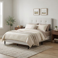 Load image into Gallery viewer, Mitre Double Fabric Bed Frame - Stone
