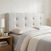 Load image into Gallery viewer, Mitre Double Fabric Bed Frame - Stone