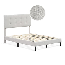 Load image into Gallery viewer, Mitre Double Fabric Bed Frame - Stone