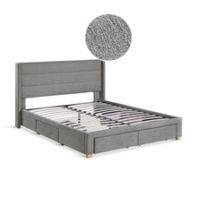 Load image into Gallery viewer, Oasis Queen Bed Frame with 4 Drawers - Grey