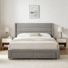 Load image into Gallery viewer, Oasis Queen Bed Frame with 4 Drawers - Grey