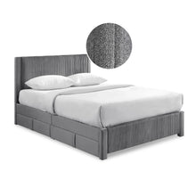 Load image into Gallery viewer, Gower Double Fabric Bed Frame with 4 Drawers - Grey