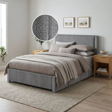 Load image into Gallery viewer, Gower Double Fabric Bed Frame with 4 Drawers - Grey