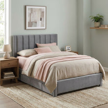 Load image into Gallery viewer, Columbia Double Fabric Bed Frame with 4 Drawers - Grey