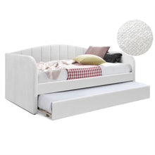 Load image into Gallery viewer, 23188-majura-boucle-single-trundle-bed-frame-cream-2604087