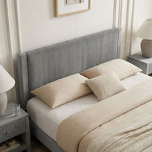 Load image into Gallery viewer, 23517-gower-queen-fabric-bed-frame-with-4-drawers-grey-2604087