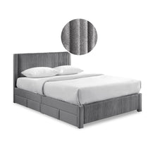 Load image into Gallery viewer, 23517-gower-queen-fabric-bed-frame-with-4-drawers-grey-2604089