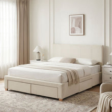 Load image into Gallery viewer, Aure Queen Bed Frame with 4 Drawers - Beige