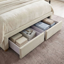 Load image into Gallery viewer, Aure Queen Bed Frame with 4 Drawers - Beige