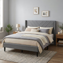Load image into Gallery viewer, Bassie Double Bed Frame - Light Grey