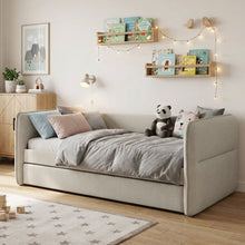 Load image into Gallery viewer, 23189-joyce-single-trundle-bed-frame-natural-oat-2604084