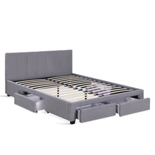 Load image into Gallery viewer, Charlotte Queen Bed Frame with 4 Drawers - Light Grey